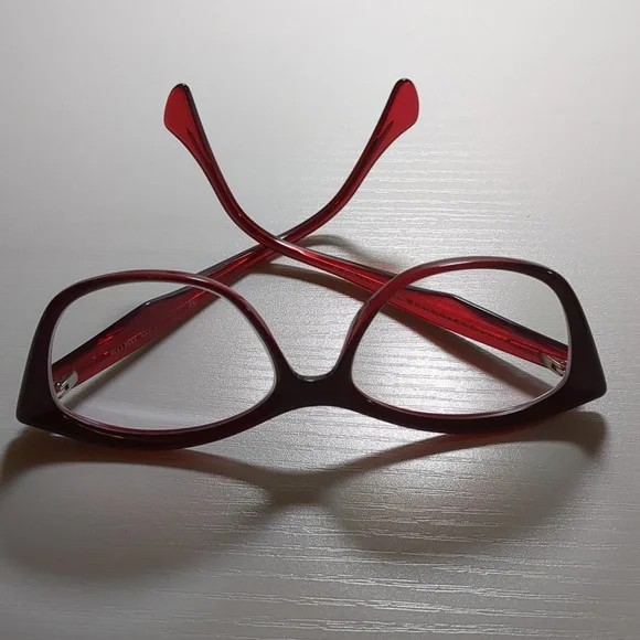 Face A Face Red Cat Eyeglasses Made in France - Picture 2 of 6